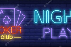 Night play, poker club neon sign