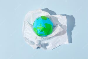 Non eco friendly plastic objects arrangement