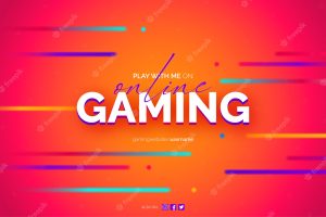 Online gaming background with neon lines