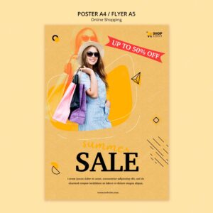 Online shopping poster template design