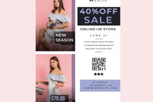 Online shopping and sales poster template