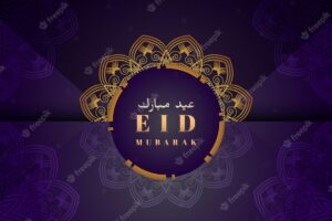 Oriental hand drawn art with illustrated eid mubarak mandala realistic ramadan holiday banner with islamic decoration vector template