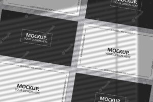 Pack of business cards with shadow mockup