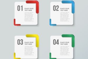 Pack of four colorful options for infographics