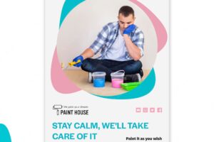 Paint house concept poster template