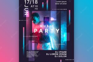 Party all night music event poster template