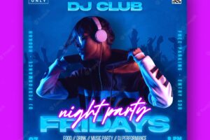 Party night club flyer template design