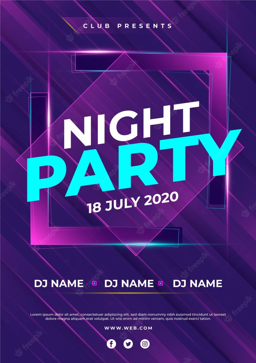 Party poster abstract style