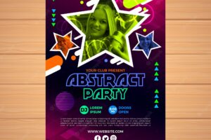 Party poster template with abstract design