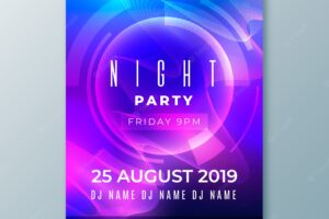 Party poster template with abstract shapes