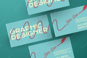 Pencil trail on business card template