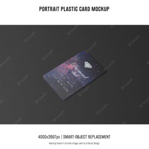 Portrait plastic card mockup