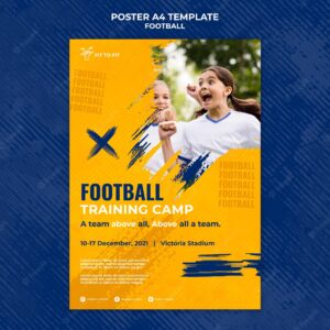 Poster template for kids football training