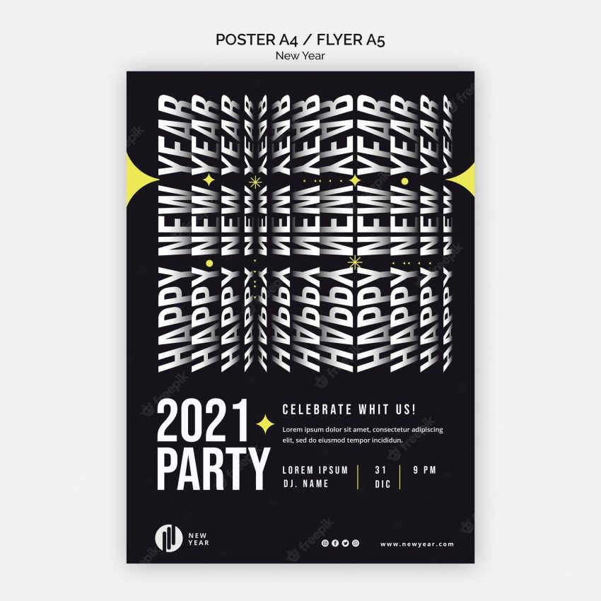 Poster template for new year party