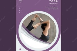 Poster template with yoga concept
