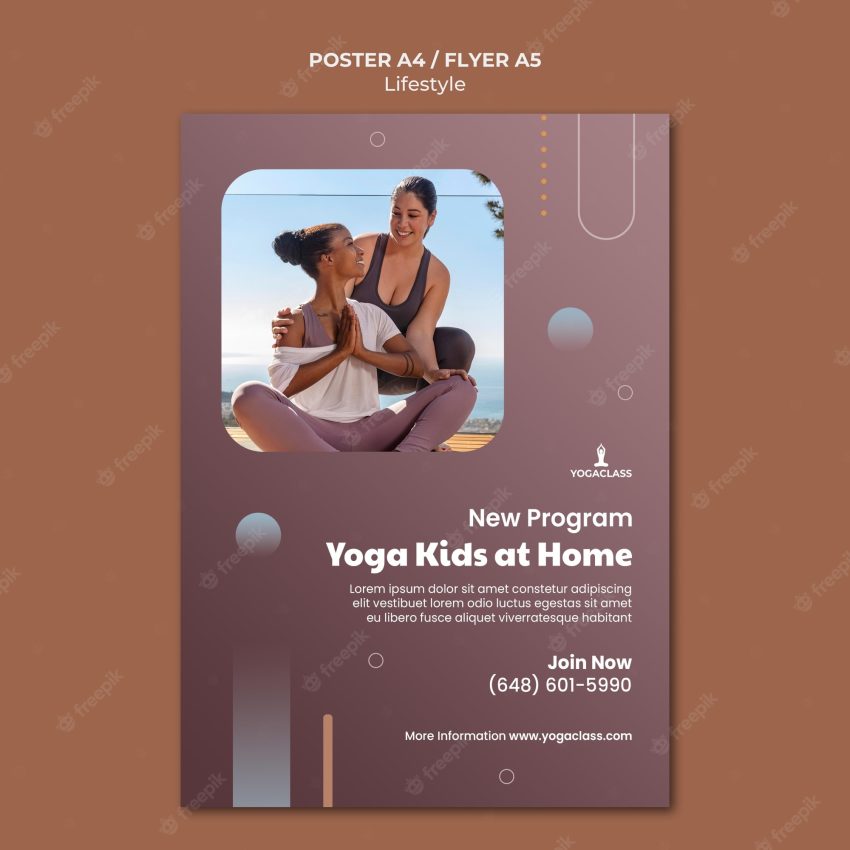 Poster template for yoga practice and exercise