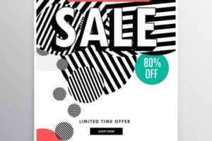 Poster with lines and circles for discounts