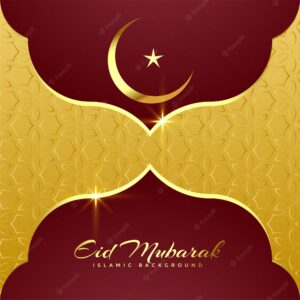 Premium eid mubarak greeting card design