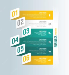 Presentation business infographic template with 6 step