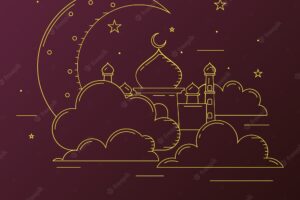 Ramadan kareem background with moon