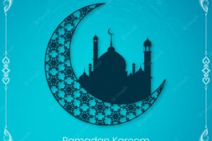 Ramadan kareem islamic festival greeting beautiful background vector