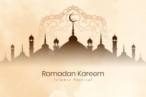 Ramadan kareem islamic traditional festival banner design vector