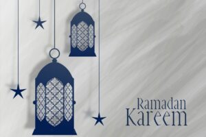Ramadan kareem lantern and star decoration
