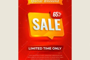 Realistic abstract vertical sale poster template
