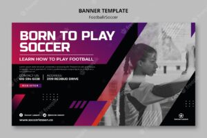 Realistic football banner design template