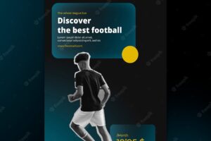 Realistic football poster design template