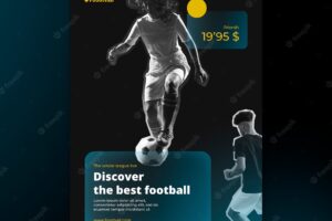 Realistic football poster design template