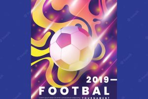 Realistic gradient football poster template