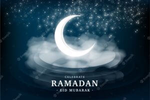 Realistic ramadan greeting card