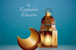 Realistic ramadan kareem element