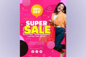 Realistic sale poster with photo
