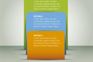 Rectangular colorful infographic steps