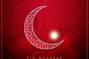 Red color elegant for eid mubarak background