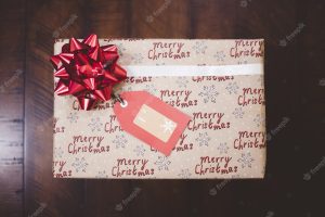 Red ribbon on gift box