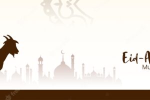 Religious eid al adha mubarak decorative banner design