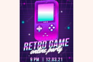 Retro gaming poster illustration