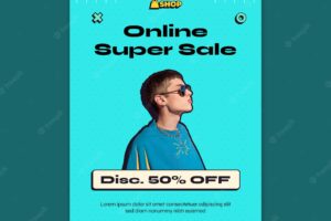 Retro style e-commerce poster template