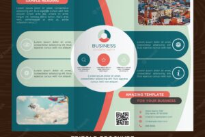 Round design trifold business template