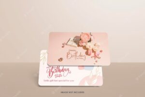 Rounded gift card mockup