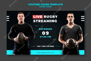 Rugby game youtube cover design template