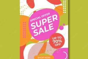 Sale banner template design, big sale special up to 80% off. super sale, end of season special offer banner. vector illustration.