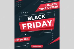 Sale poster red black friday template concept