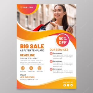 Sales a5 flyer with photo template