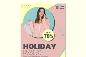 Shopping holiday sale flyer template