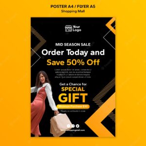 Shopping mall poster template