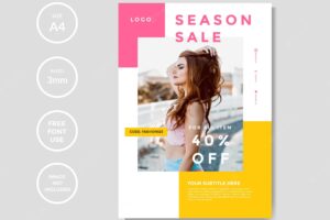 Simple and minimalist fashion flyer promotion template